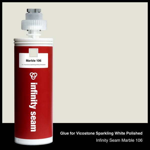 Glue color for Vicostone Sparkling White Polished quartz with glue cartridge