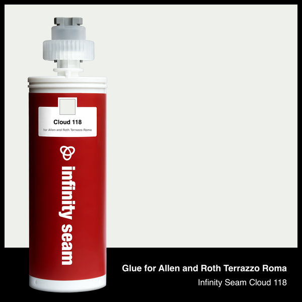 Glue color for Allen and Roth Terrazzo Roma solid surface with glue cartridge