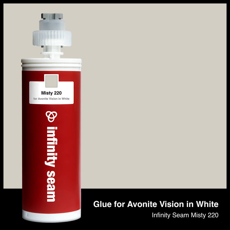 Glue color for Avonite Vision in White solid surface with glue cartridge