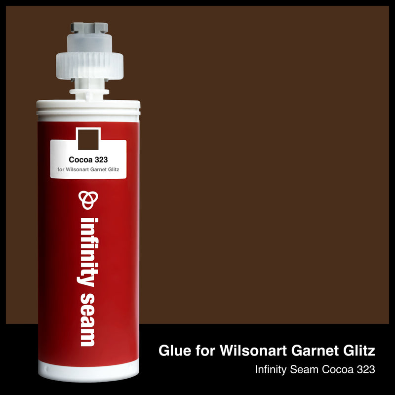 Glue color for Wilsonart Garnet Glitz solid surface with glue cartridge