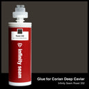 Glue color for Corian Deep Caviar solid surface with glue cartridge