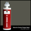 Glue color for Corian Poppy Seed quartz with glue cartridge