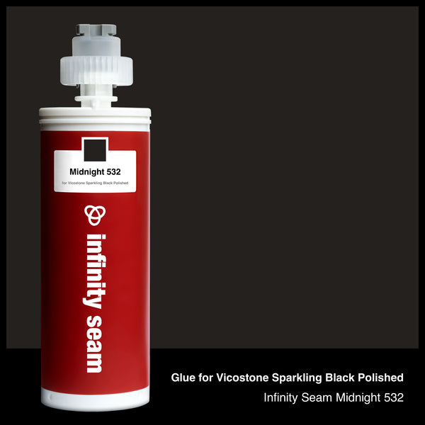 Glue color for Vicostone Sparkling Black Polished quartz with glue cartridge